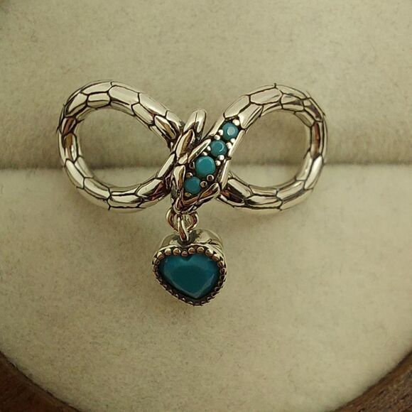 925 Silver Snake Infinity Charm - Picture 2 of 7